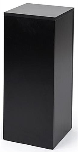 30h Portable Pedestal for Floor, 12.5 Square Top, Collapsible, Melamine - Black