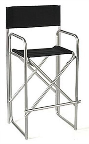 31" Seat Height Metal Director's Chair with Black Canvas Seat