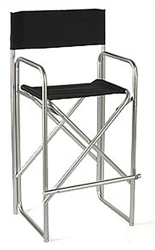 31" Seat Height Metal Director's Chair with Black Canvas Seat