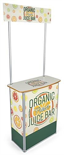 31"w Portable Counter w/ Header, Inner Shelf, Custom Printing & Countertop – White