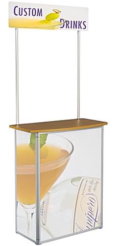 31"w Portable Counter w/ Header, Inner Shelf, Custom Printing - White