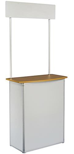 31"w Portable Counter w/ Header, Inner Shelf - White