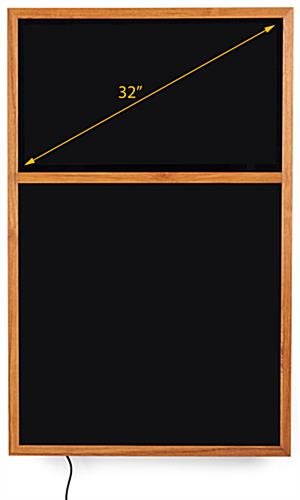 31 x 50 Write-On Board, LED Lighting, 32" LCD Screen, Wall Mount - Faux Wood Grain - Image 3