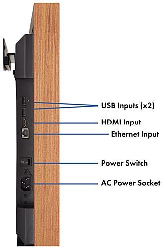 31 x 50 Write-On Board, LED Lighting, 32" LCD Screen, Wall Mount - Faux Wood Grain - Image 6