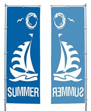 31 x 94-Inch Flag with Custom 1 Color Printing, Single-sided