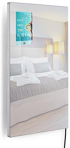 32" Digital Signage Mirror, Motion Sensor, Wall Mounted, Android 7.1 - Silver - Image 4