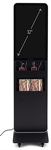 32" Screen Magazine Rack Charging Station w/ DisplayIt!Xpress, Android OS – Black - Image 3