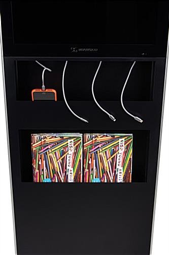 32" Screen Magazine Rack Charging Station w/ DisplayIt!Xpress, Android OS – Black - Image 8