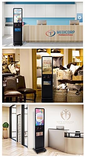 32" Screen Magazine Rack Charging Station w/ DisplayIt!Xpress, Android OS – Black - Image 10
