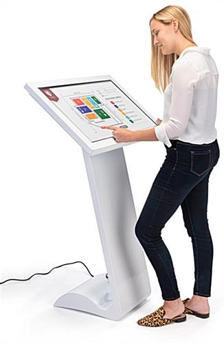 32” Slanted Touch Screen Digital Kiosk, 10pt PCAP Display, Android 7.1 OS - White - Image 7