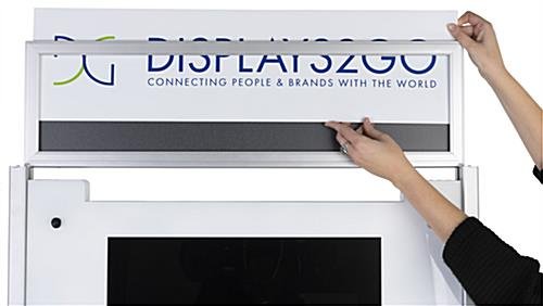32.5" W x 86" H Mobile Clothing Rack w/ Digital Screen and Sign Frame - Silver - Image 6
