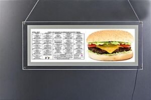 34 x 11 Acrylic Sign Holder for Wall or Window, LED Illuminated - Clear