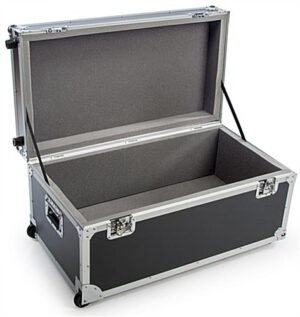 35w Shipping Case for TV Stand, Wheels, Luggage Handle, EVA Foam Padding - Black