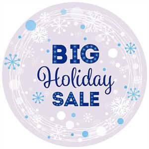 36” Diameter Pre-Printed Floor Decal, “Big Holiday Sale” - White