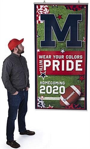 36-inch Banner Rails, Hinged Snap Open Design - Silver