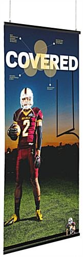 36-inch Hanging Banner Rails, Hinged Grip Closure Design - Black