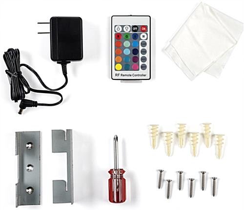 36"w 2-Tier Acrylic LED Bottle Organizer for Counter or Wall w/ Glass Holder - Clear - Image 7