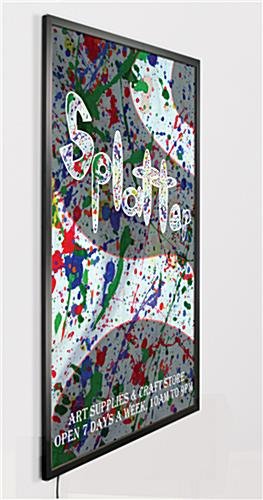 36 x 48 LED Light Box for Wall, Snap Open - Black