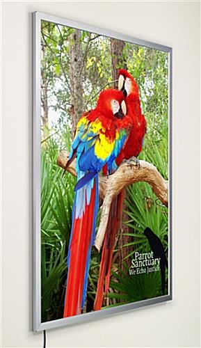 36 x 48 LED Light Box for Wall, Snap Open - Silver