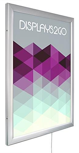 36 x 48 Outdoor LED Light Box for Wall, Swing Open - Silver