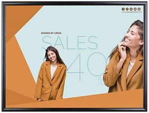 36 x 48 Poster Frame for Wall, Snap Open, 1.5" Profile - Black