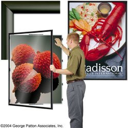 36 x 48 Poster Frame for Wall, Swing Open Door, Aluminum - Black