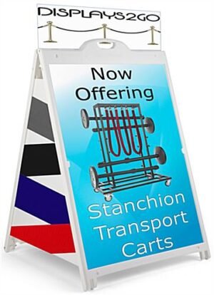 36 x 48 Sidewalk Sign Frame w/ UV Print Coroplast® Header, Front, Side Panels - White