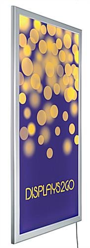 36 x 72 LED Light Box for Wall, Snap Open - Silver