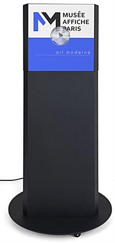 360-Degree LED Pedestal with Wheels, Content Management Included - Black - Image 2