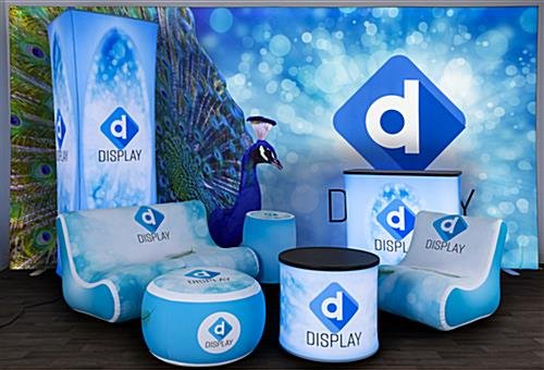 38.2"h Backlit Inflatable Counter, Rectangle, Custom SEG Graphics - White Core - Image 2