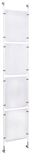 (4) 11 x 17 Sign Holders with Wall Mount Cable - Clear