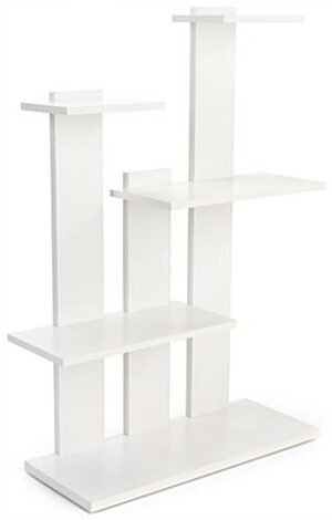 4-Tier Shelving Unit, Floor Standing, Laminated Particle Board - White