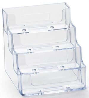 4-Tiered Business Card Holder for Desktop Use - Clear