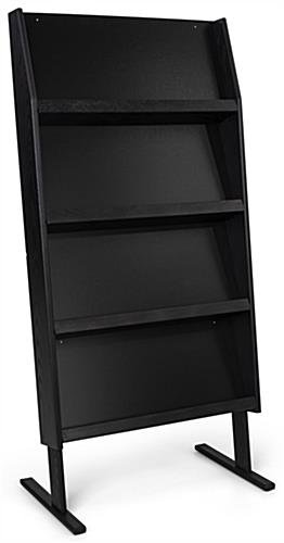 4-Tiered Literature Floor Stand, 4"/8.5"w, 12/24 Pockets - Black - Image 3