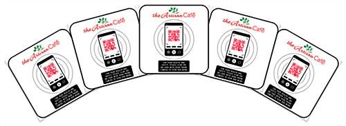 4" x 4" QR Code Square Decal with UV Custom Logo and Menu Message - Pack of 5 - Image 3