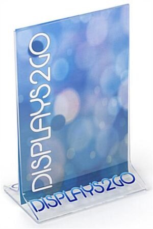 4 x 6 Acrylic Sign Holder, Top Insert, Custom UV Printed Graphics - Clear