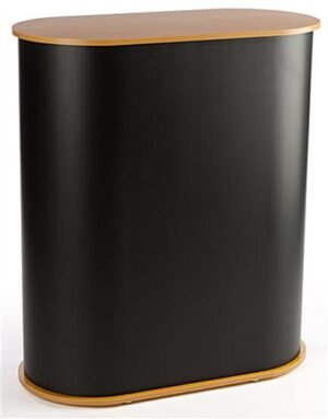 41" Tall Oval Portable Counter with Inner Shelf - Black