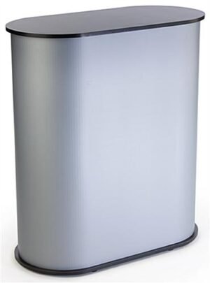 41" Tall Oval Portable Counter with Inner Shelf - Gray