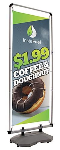 41.25 x 99 Banner Stand w/ Custom Graphic, Fillable Base, Single-Sided - Silver