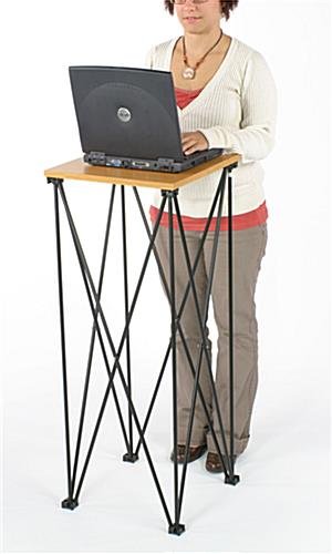 42" Tall Portable Truss Counter - Black & Wood Grain - Image 2