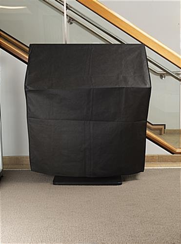 43" Digital Kiosk Polyester Dust Cover w/ Remote Control Pocket - Black - Image 2