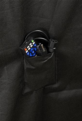 43" Digital Kiosk Polyester Dust Cover w/ Remote Control Pocket - Black - Image 4