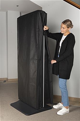 43" Floor Standing Polyester Dust Cover w/ Zipper and Pocket - Black - Image 3