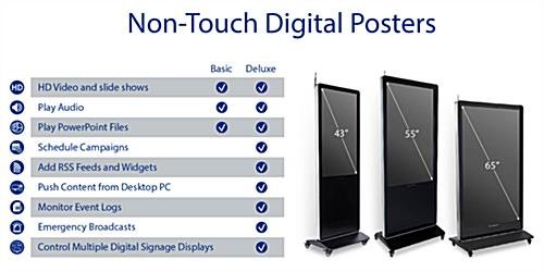 43” Non-Touch Digital Poster with Media Player, Android 7.1 OS, Wheels - Black - Image 10