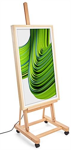 43” Non-Touch Digital Signage w/ Wood Frame and Rolling Easel – Oak