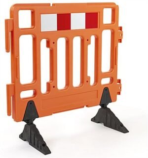 43"w x 40"h Interlocking Crowd Control Barrier, HDPE Plastic - Orange