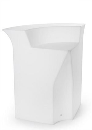 43.25"h Corner Bar w/ LED Lighting, 16 Color Options, Rechargeable Battery - White