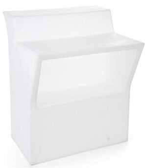 43.25"h Straight Bar w/ LED Lighting, 16 Color Options, Rechargeable Battery - White