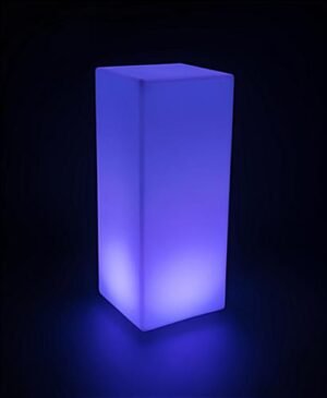 43.25” High-Top Table w/ LED Lighting, 16 Color Options, Rechargeable Battery - White