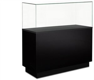 48" Airtight Glass Display Case with Locking Lift-Off Top, Ships Assembled - Black